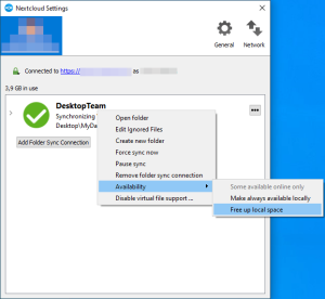 Nextcloud desktop client 3.2 with status feature and Virtual Files ...