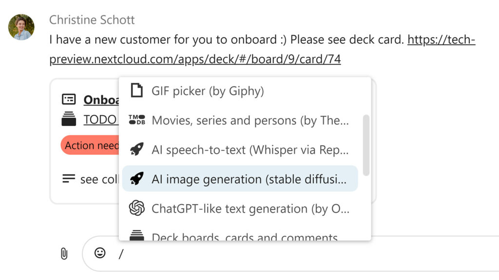 Nextcloud smart picker Génération d'images AI