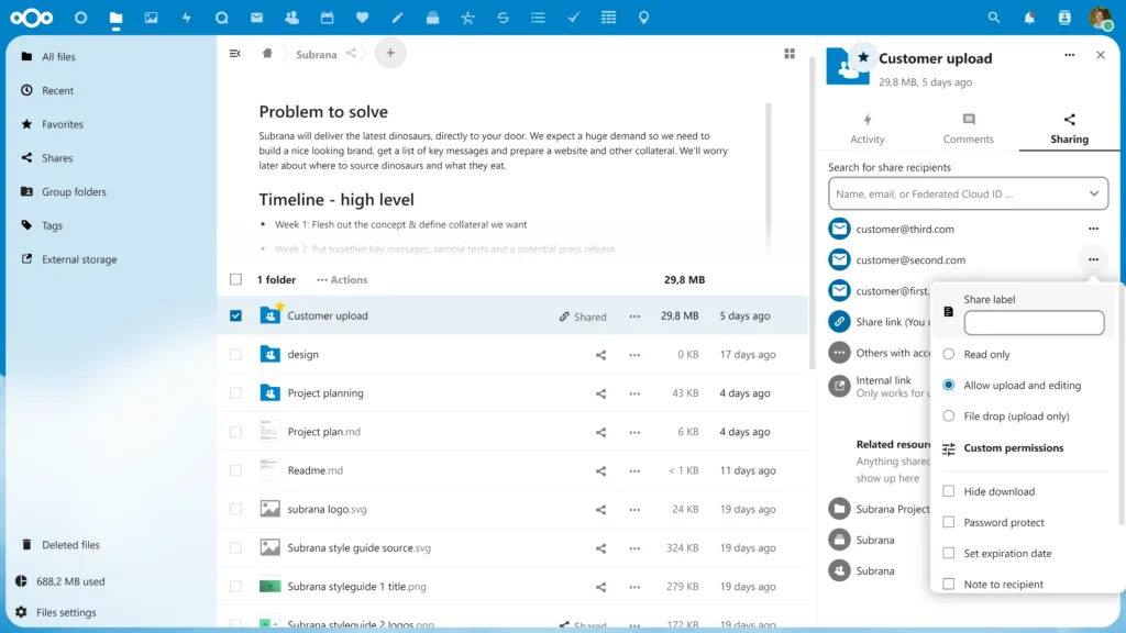 Nextcloud File Drop open source platform