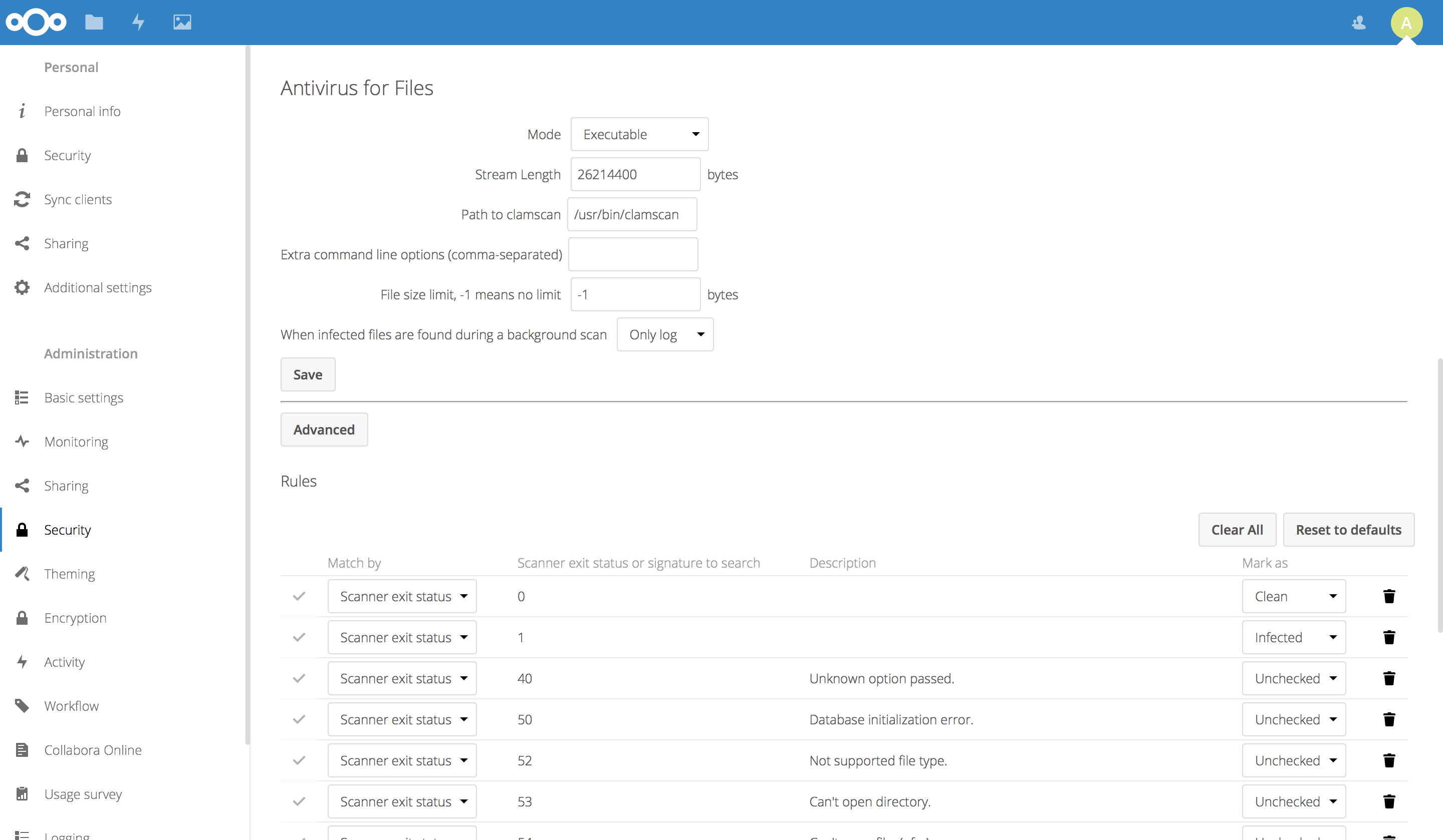 Nextcloud open source Data Loss Prevention: Antivirus for Files