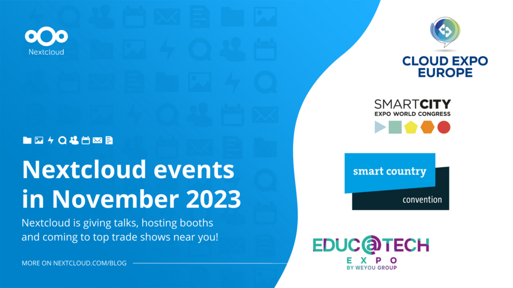 Meet Nextcloud at international events in November 2023
