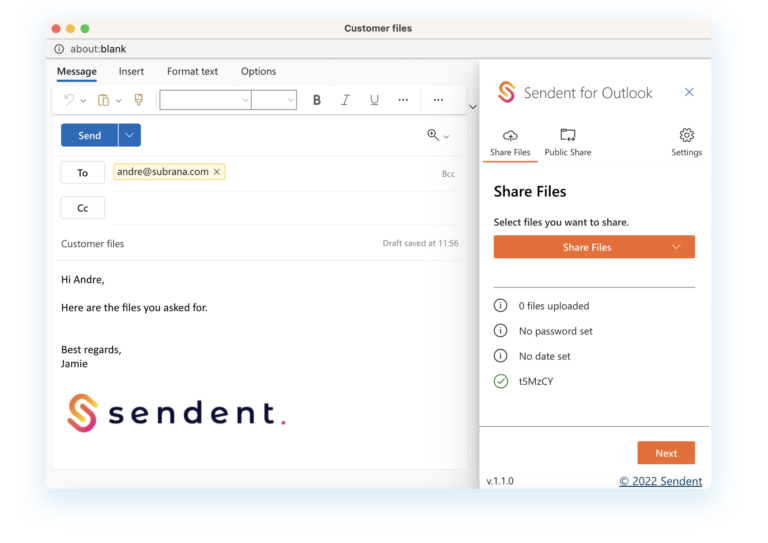 Sendent: An Outlook add-in to protect your data - Nextcloud