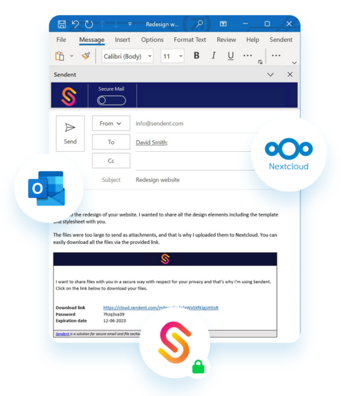 Nextcloud Sendent Outlook integration