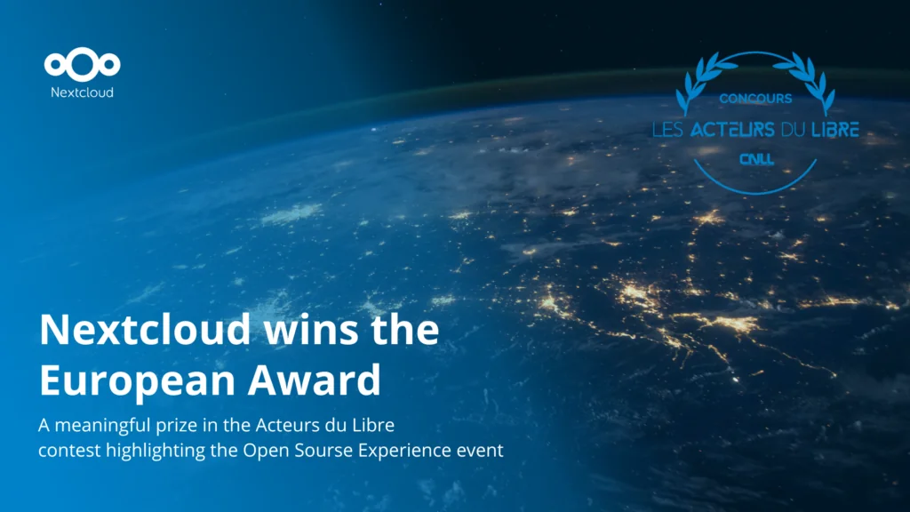 Nextcloud wins the Acteurs du Libre European Award 2023