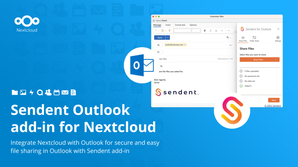 Sendent Outlook add-in for Nextcloud