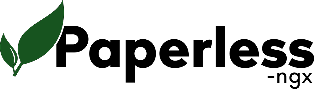 Logotipo Paperless-ngx negro