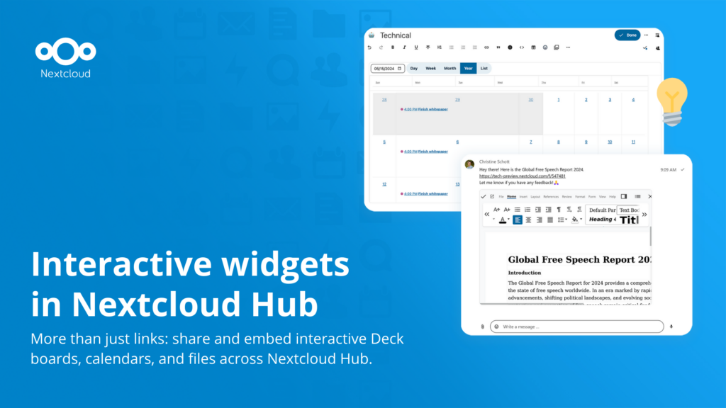 Interactive widgets in Nextcloud Hub
