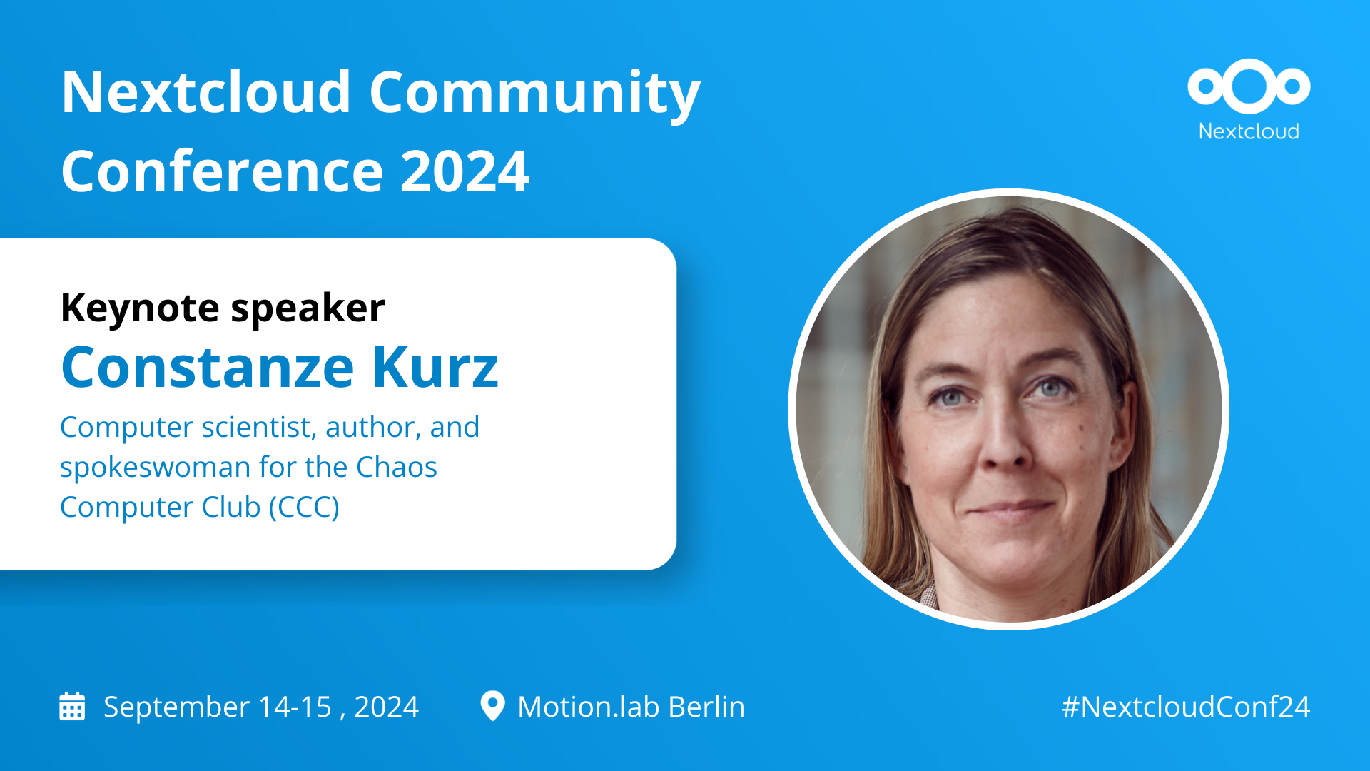 Nextcloud Community Conference keynote speaker - Constanze Kurz