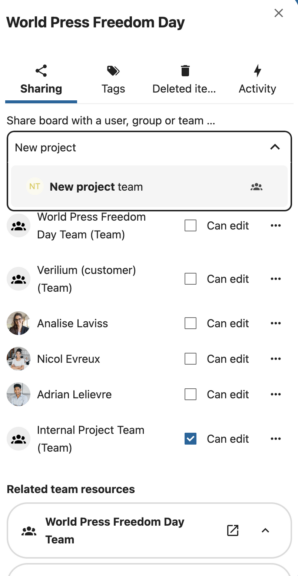 Nextcloud Teams Deck sharing