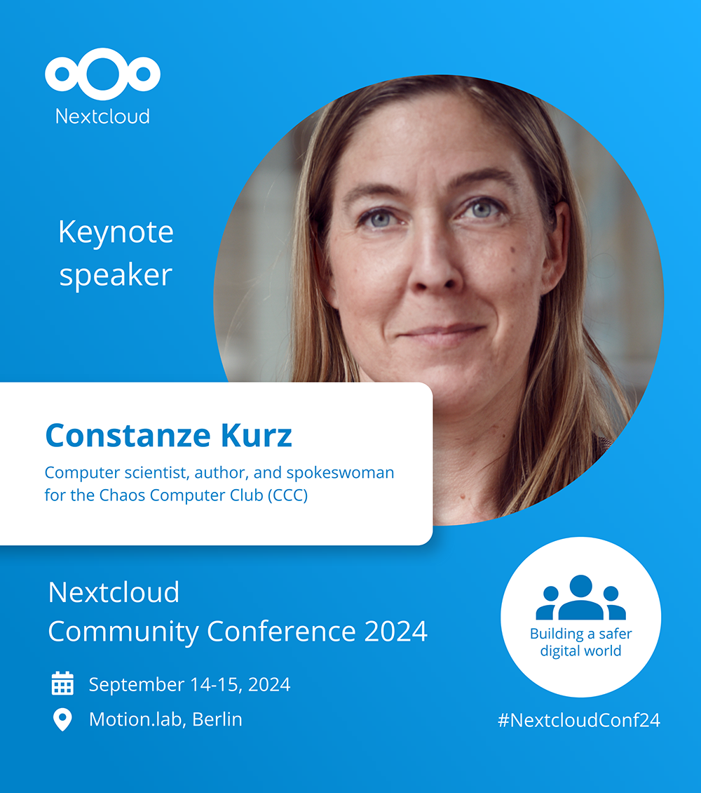 Nextcloud Community Conference 2024 speaker Constanze Kurz promo