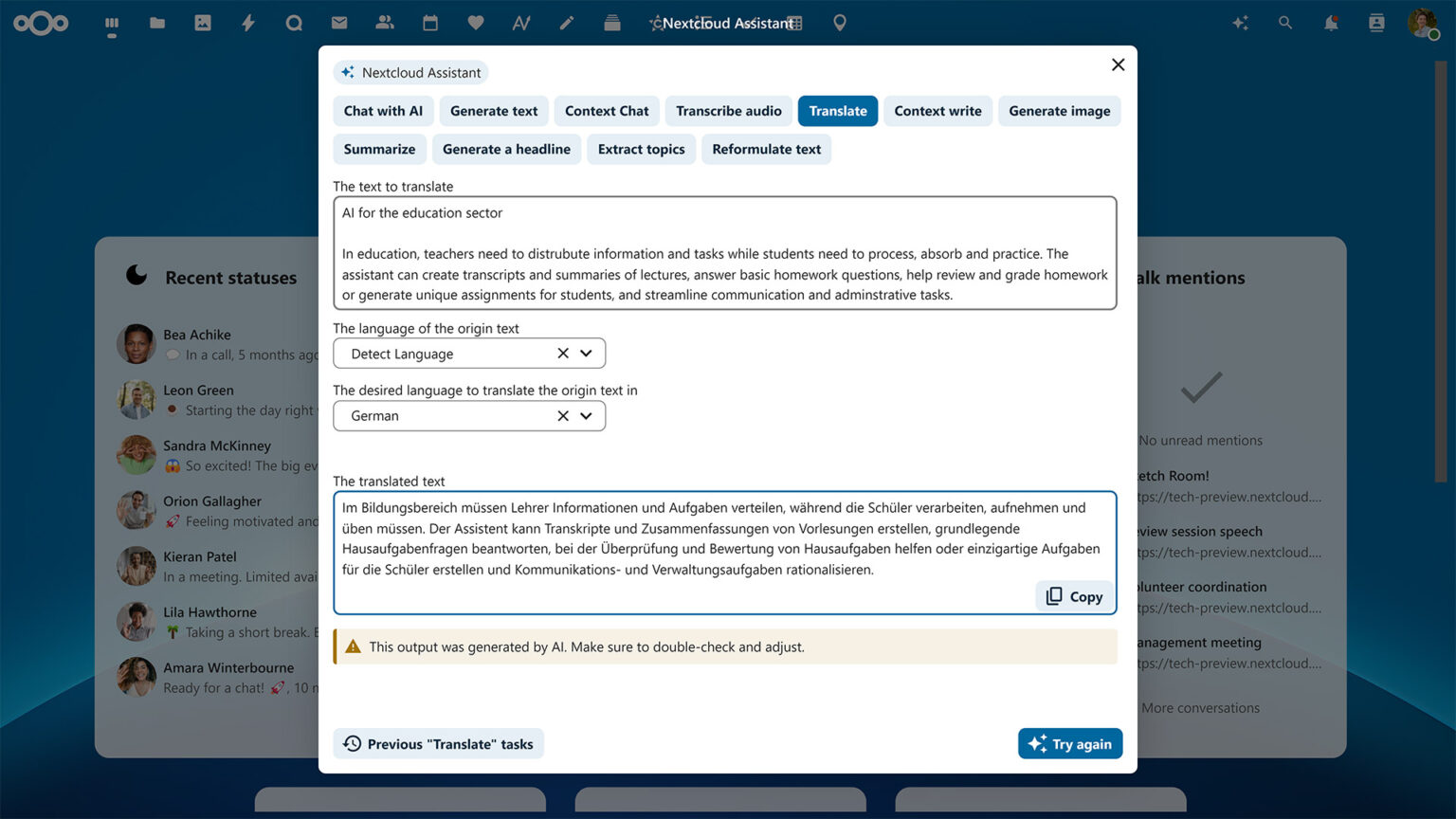 The first local AI assistant built into a collaboration platform