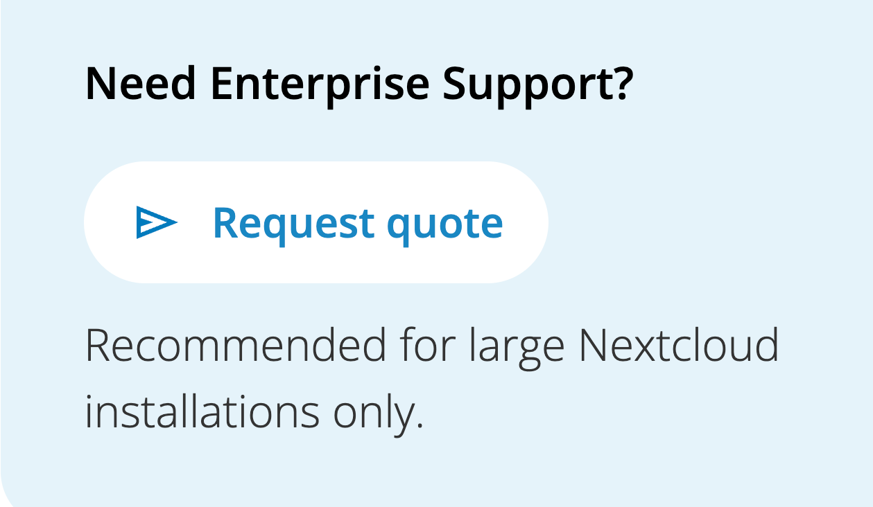 Nextcloud App Store enterprise support option