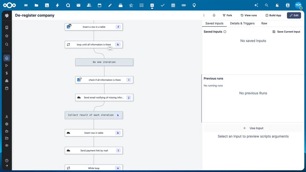 Nextcloud Hub 9 Nextcloud Flow company removal flow check mail