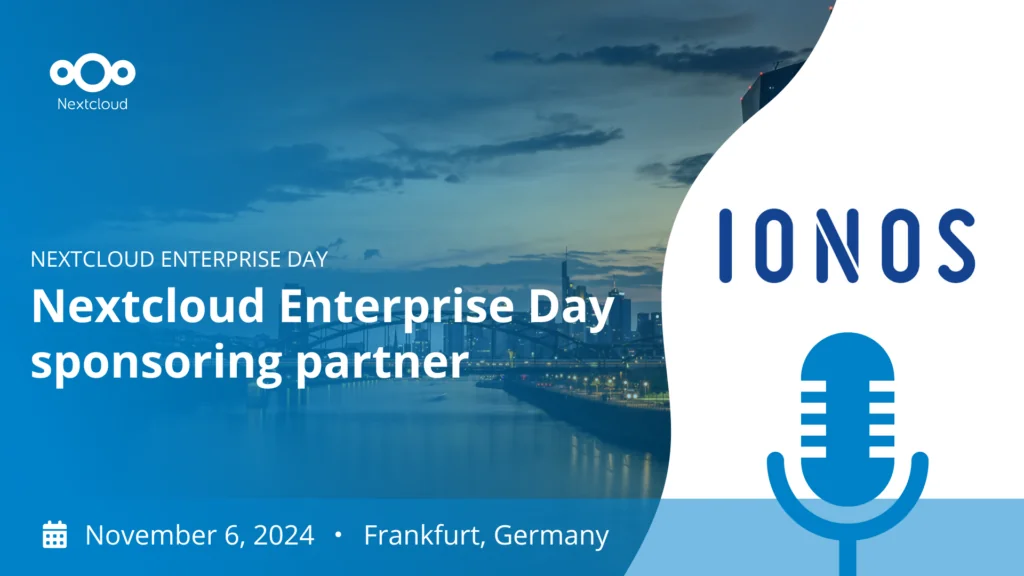 Announcing IONOS as a sponsor for Nextcloud Enterprise Day 2024 in Frankfurt