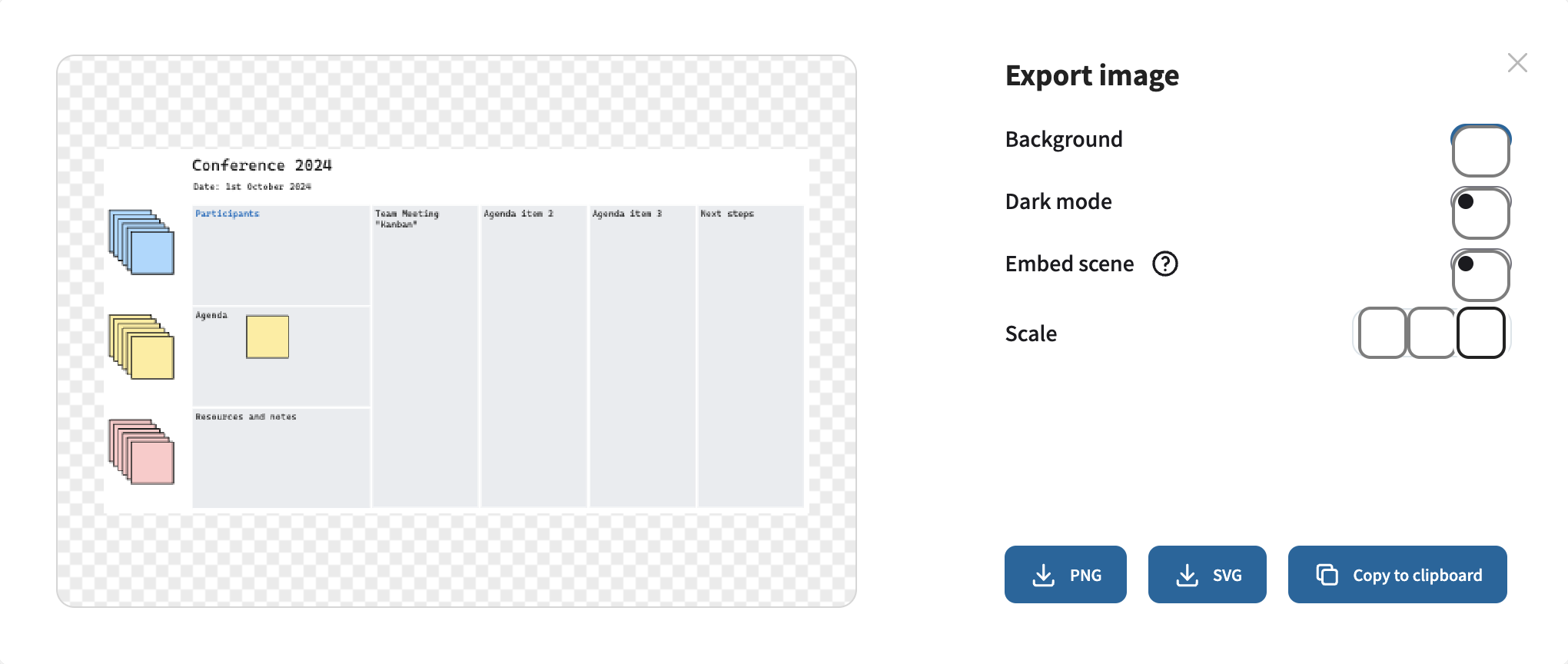 Nextcloud Whiteboard - export