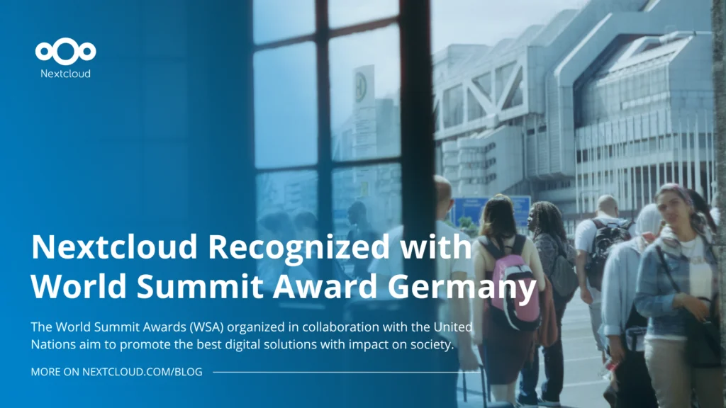 Nextcloud Recognized with World Summit Award Germany