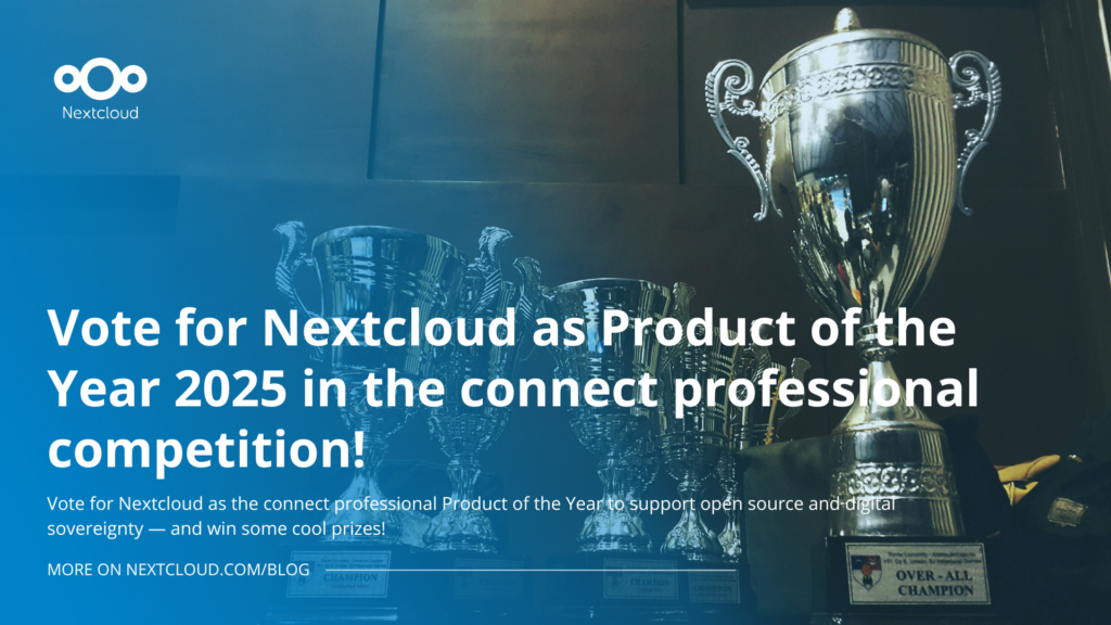 Nextcloud nomination Product of the Year 2025 connect professional competition