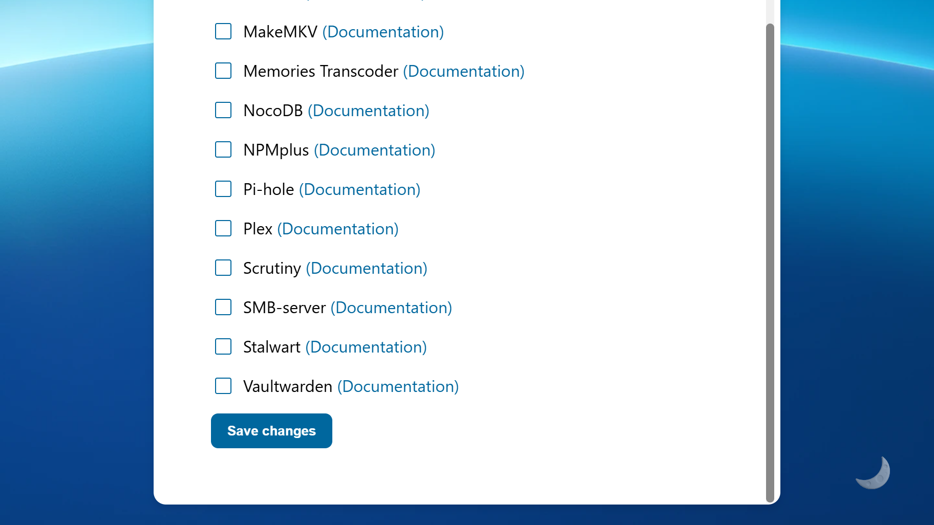 Nextcloud AIO Community Containers - choosing ther containers to run