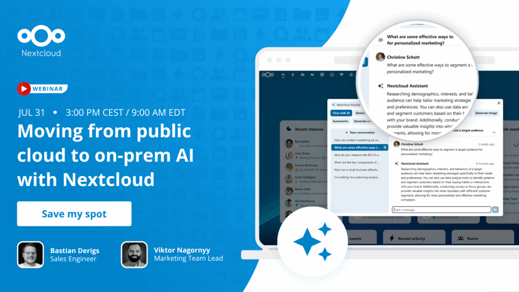 Moving from public cloud to on-prem AI with Nextcloud