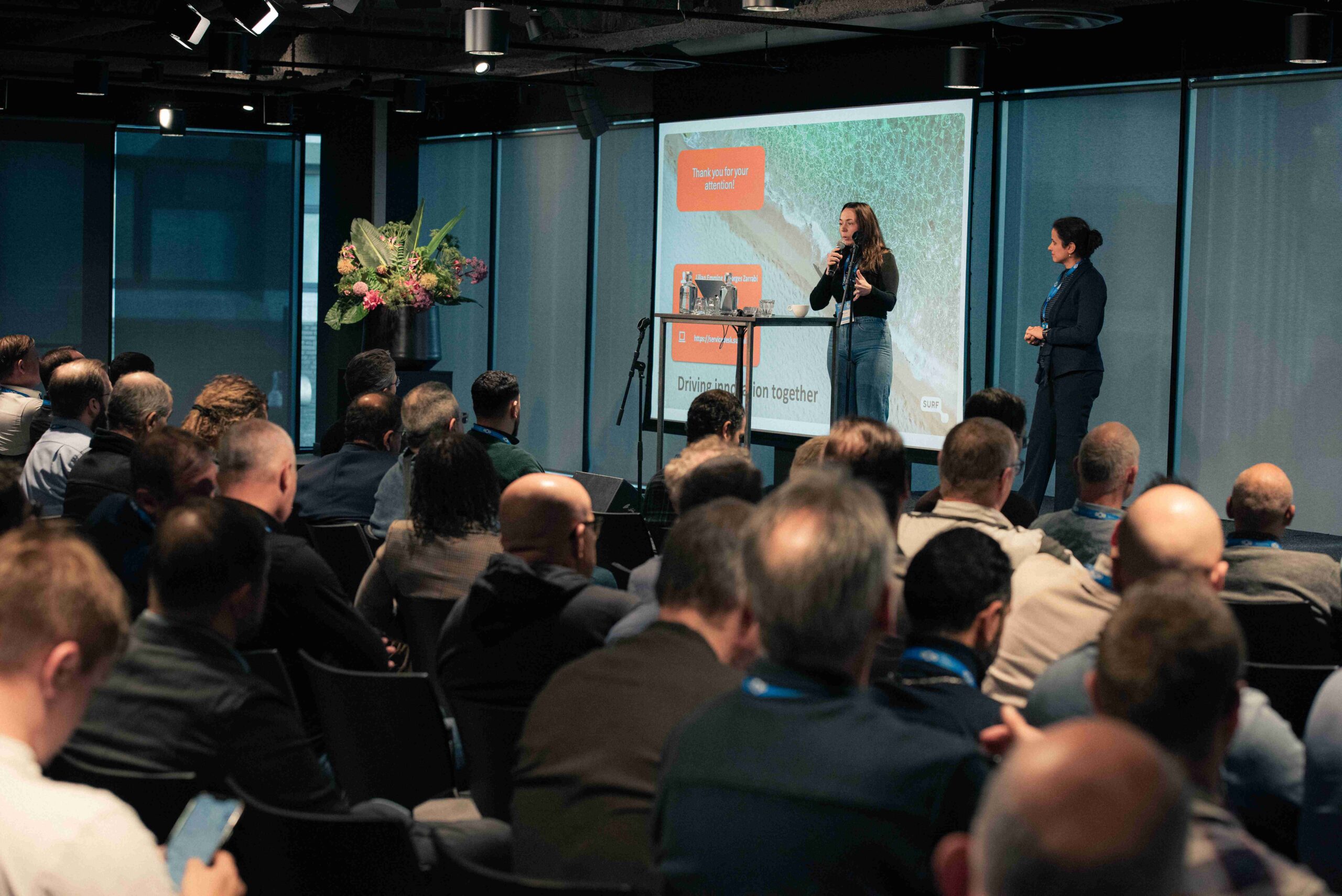 Narges Zarrabi and Lilian Emming from SURF presenting their Nextcloud projects