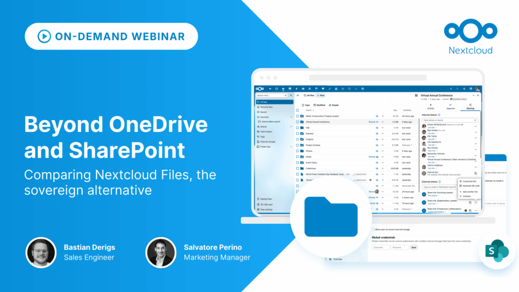 Beyond OneDrive and SharePoint: Comparing Nextcloud Files, the sovereign alternative - On demand