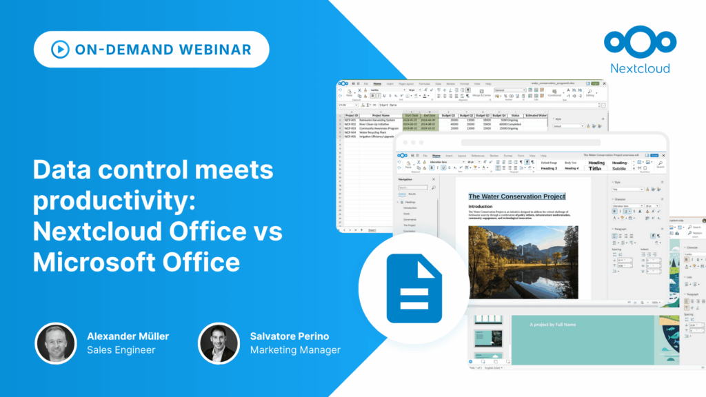 Data control meets productivity: Nextcloud Office vs Microsoft Office - On demand