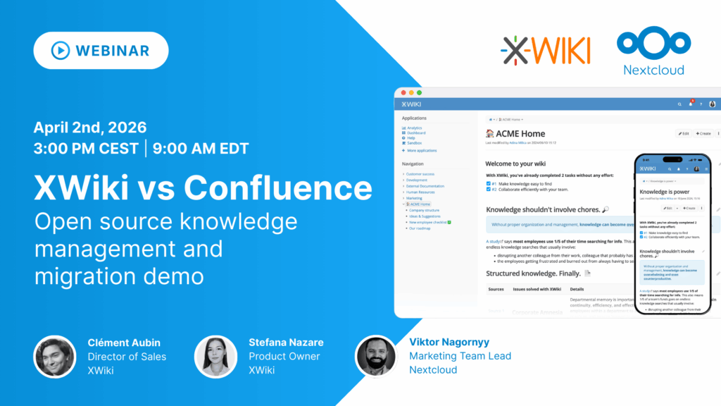 XWiki vs Confluence: Open source knowledge management and migration demo
