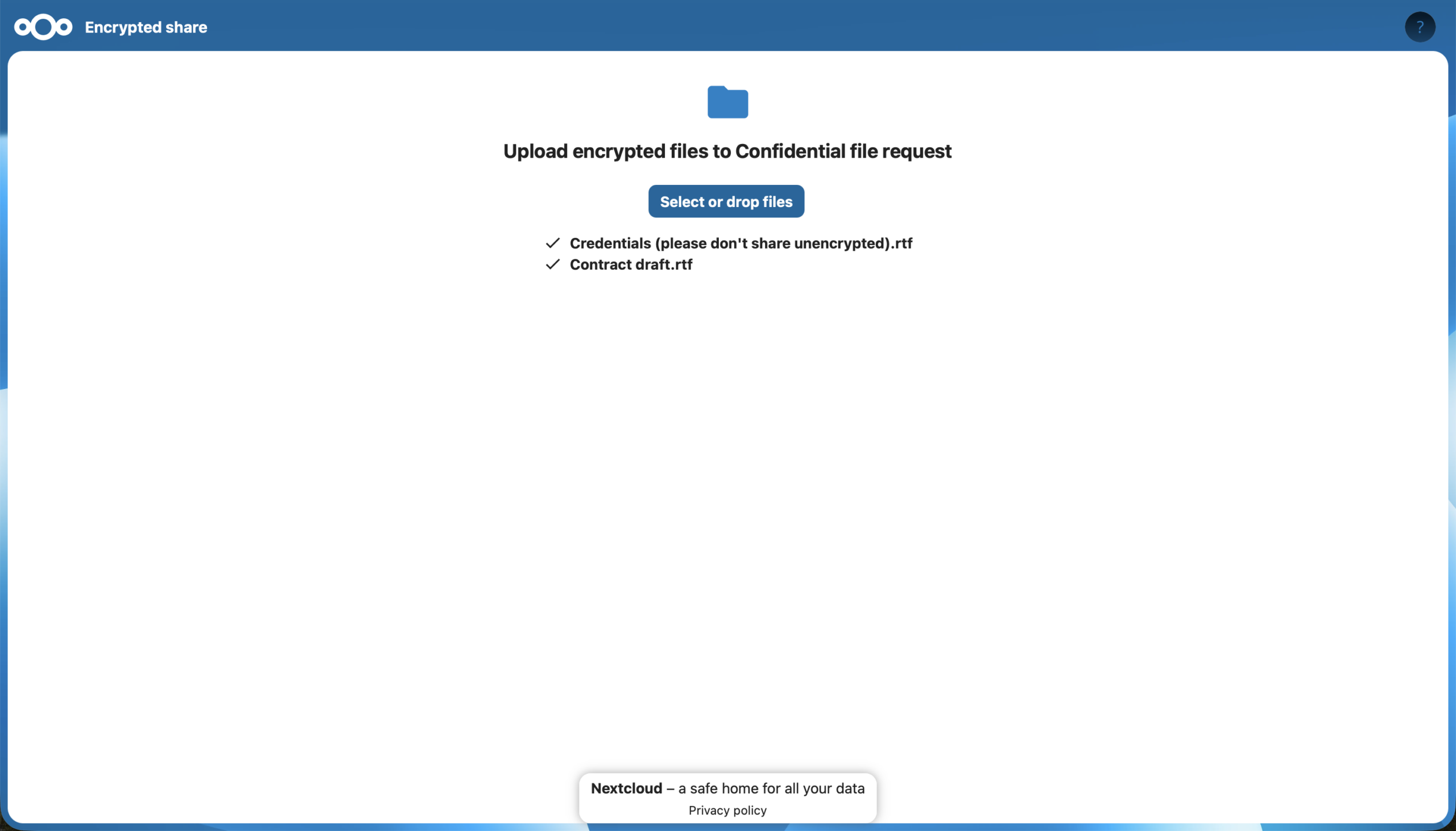 Encrypted File Drop Nextcloud