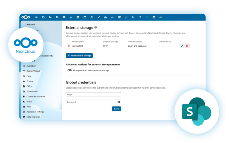 Microsoft Integrationen - Nextcloud