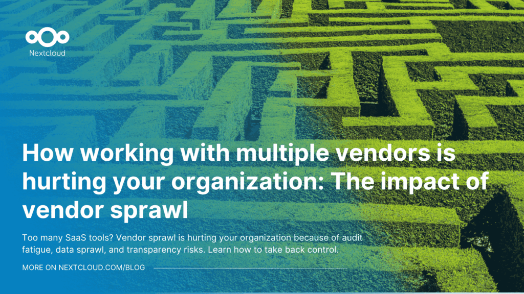 Blog featured image How working with multiple vendors is hurting your organization: The impact of vendor sprawl, showing a labyrinth and the title of the blog post