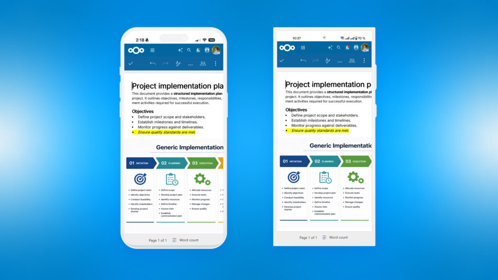 Nextcloud Office by Euro-Office - Mobile clients