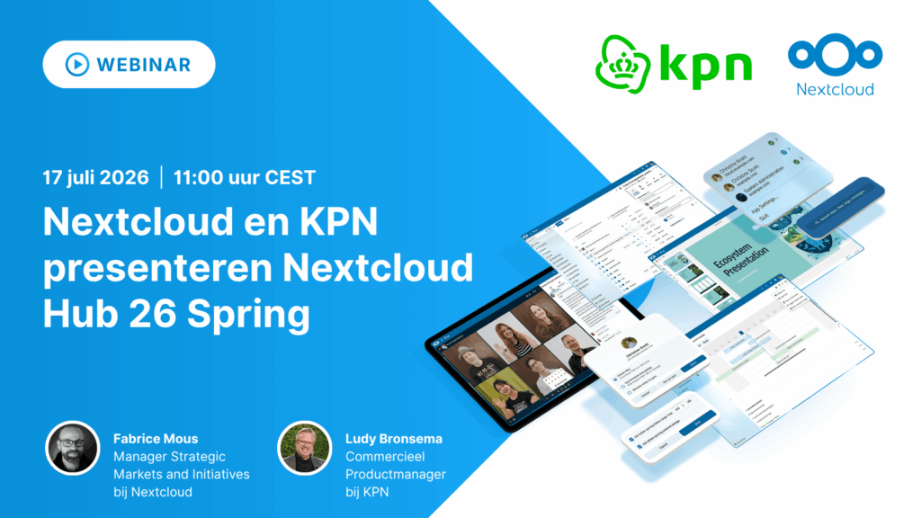 Nextcloud en KPN presenteren Nextcloud Hub 26 Spring