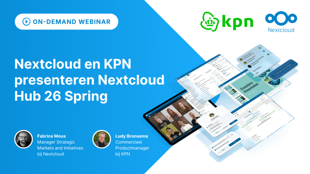 Nextcloud en KPN presenteren Nextcloud Hub 26 Spring