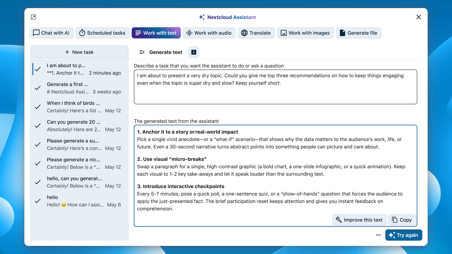 nextcloud-assistant-work-with-text-hub26-summer Nextcloud Assistant Work with text – Hub 26 Summer