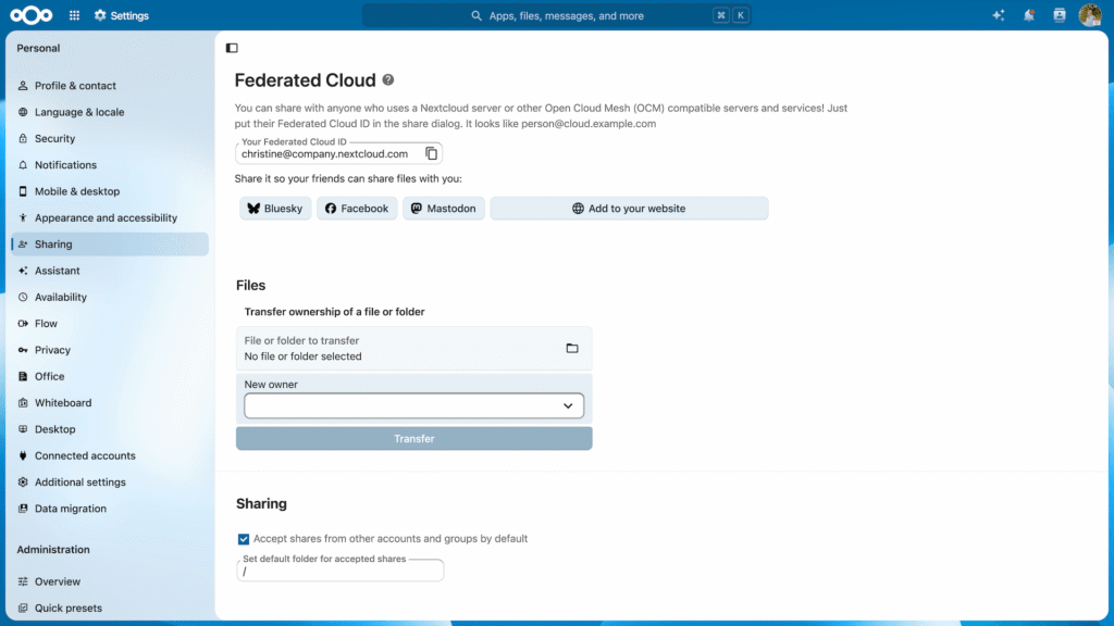 Nextcloud federation – Hub 26 Summer