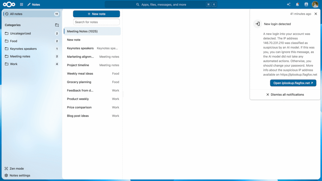 Nextcloud suspicious login – Hub 26 Summer