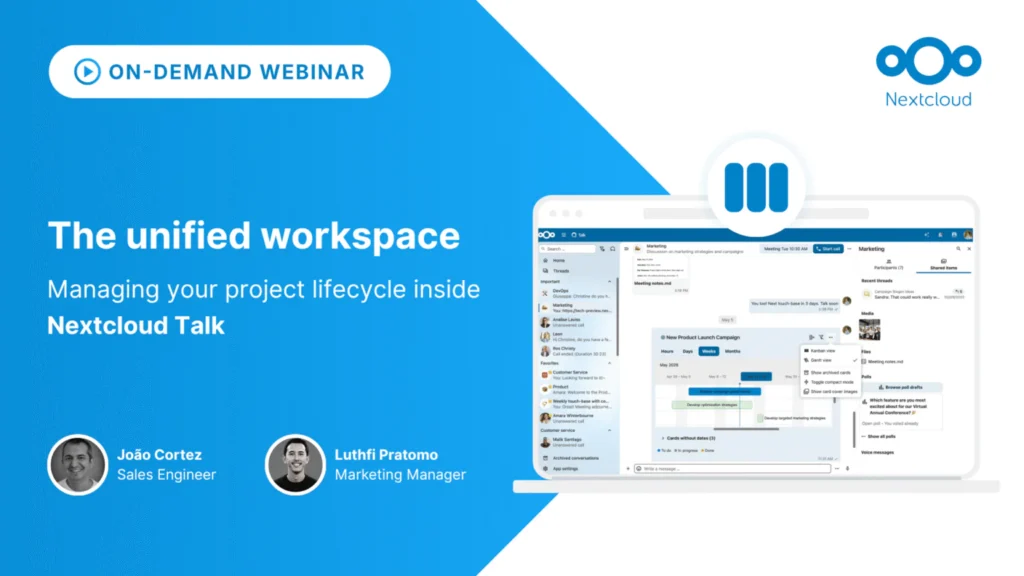 The unified workspace: Managing your project lifecycle inside Nextcloud Talk