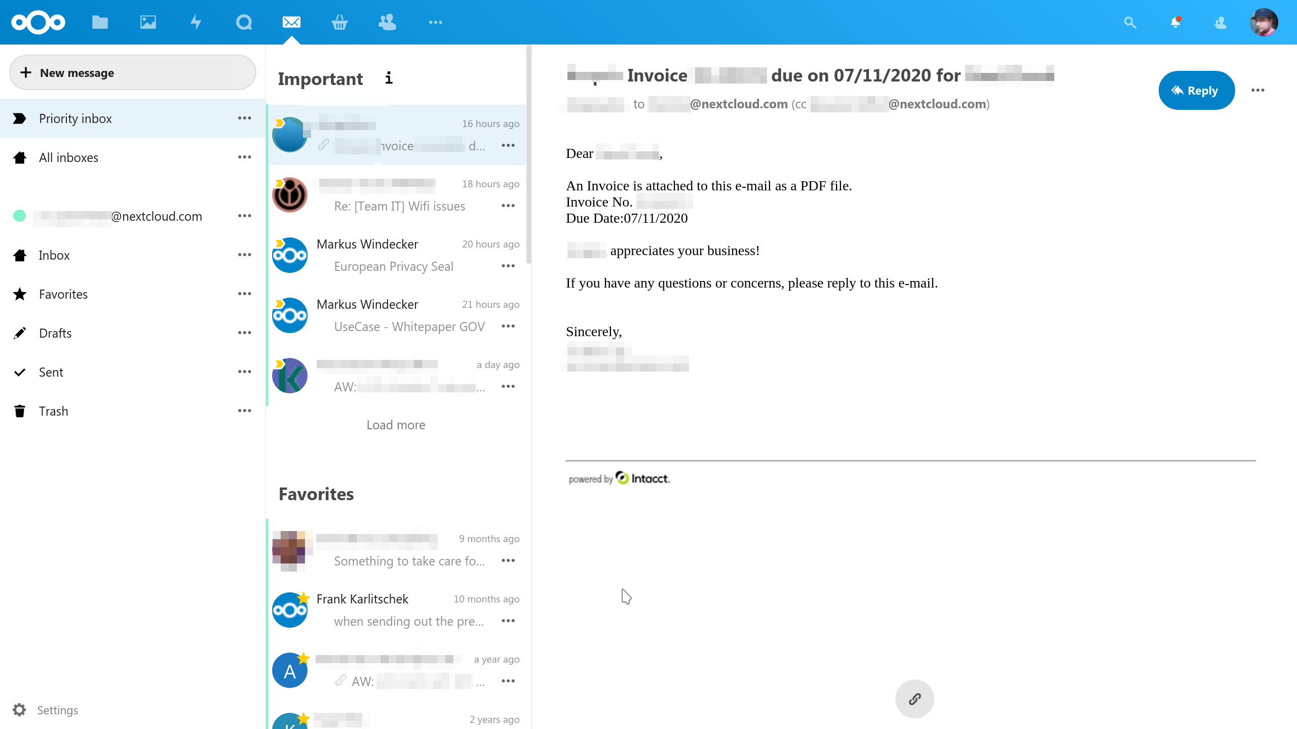 screenshot of the priority inbox