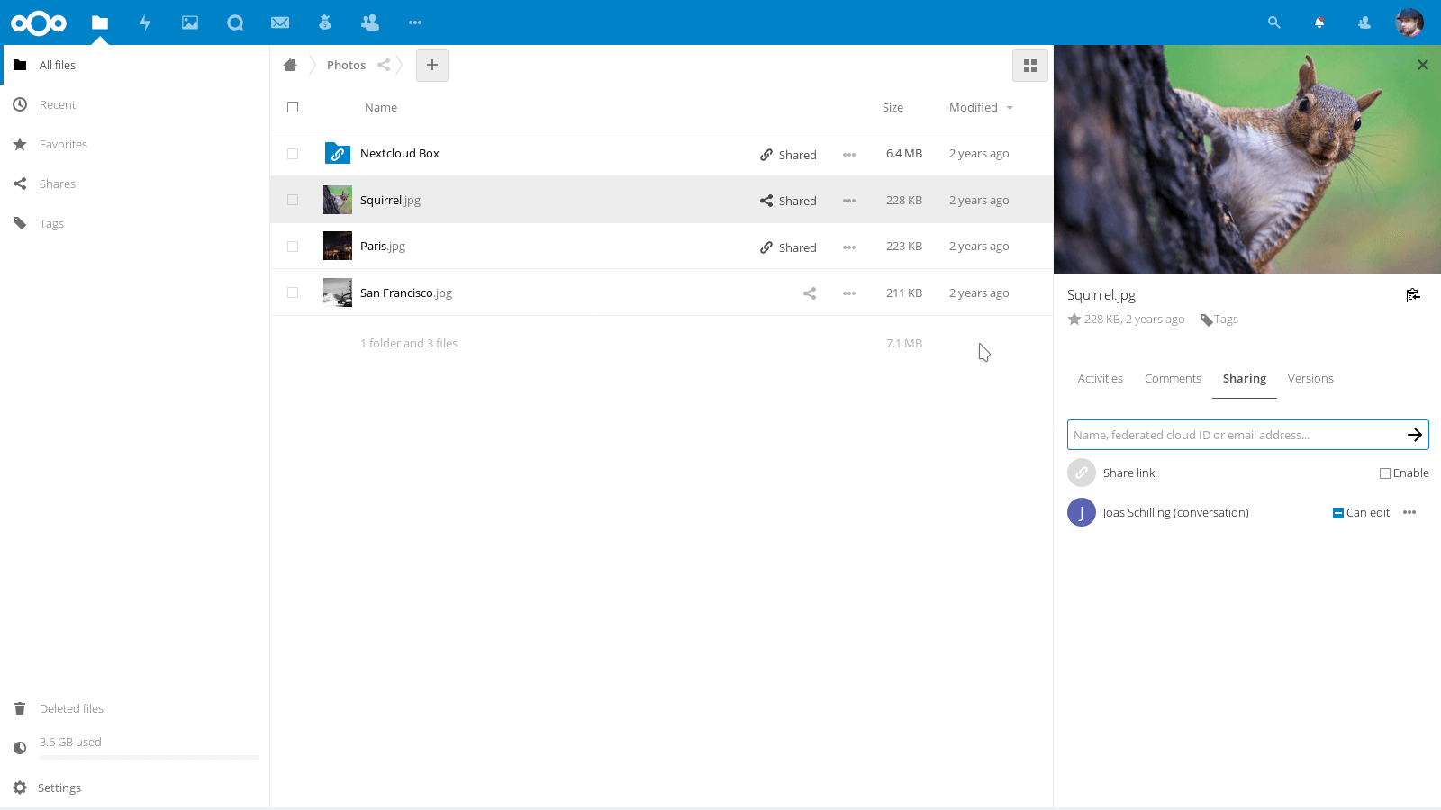 Talk - File shared to conversation