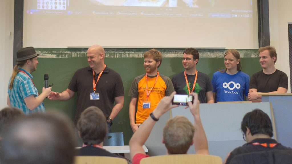 picture of 5 Nextclouders in 2016 on stage