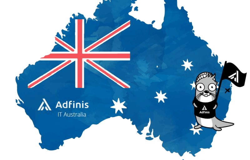 Australia with Adfinis logo