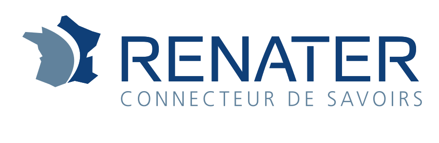 logo of RENATER - a blue stylized image of France with the text 'RENATER' on the right