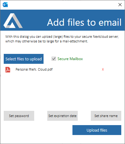 Secure Mailbox - attaching files