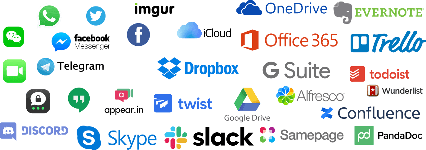 logos of lots of webservices