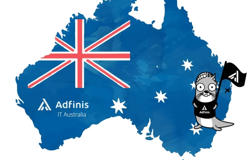 Australia with Adfinis logo