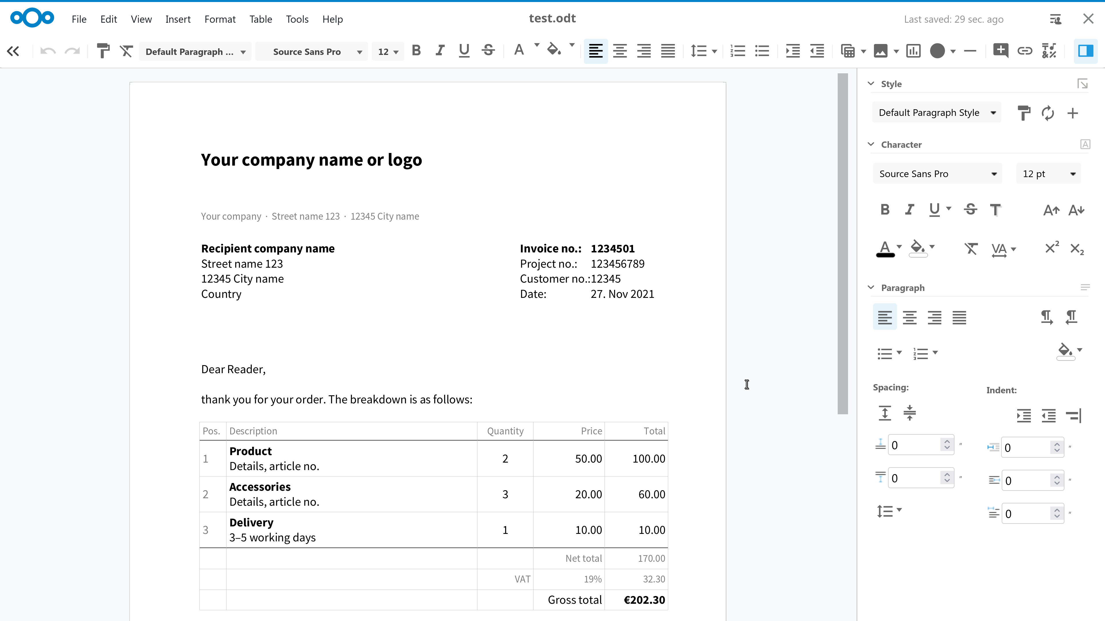 Nextcloud Office Document