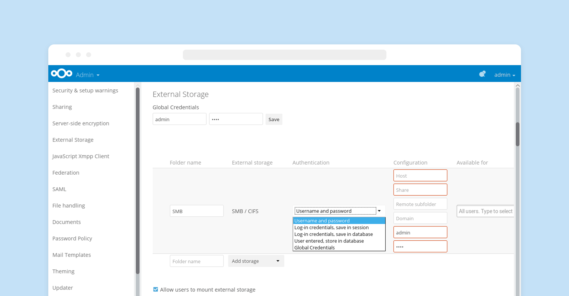 Storage Nextcloud