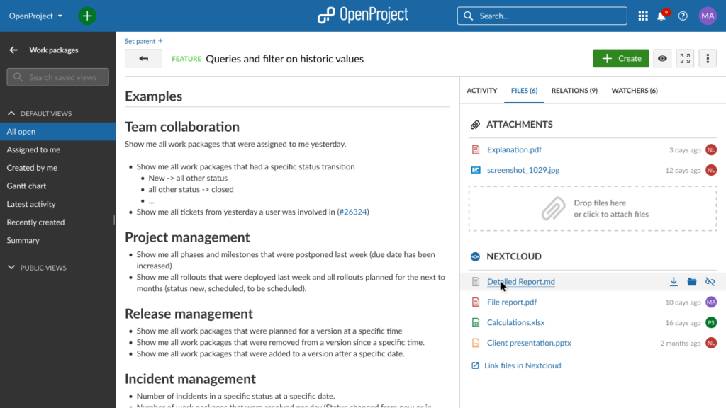 OpenProject and Nextcloud integrate project management and file management