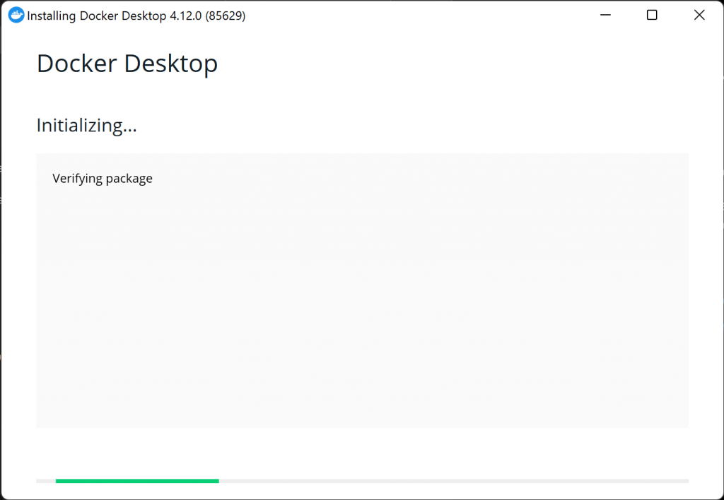 Docker Desktop installation process