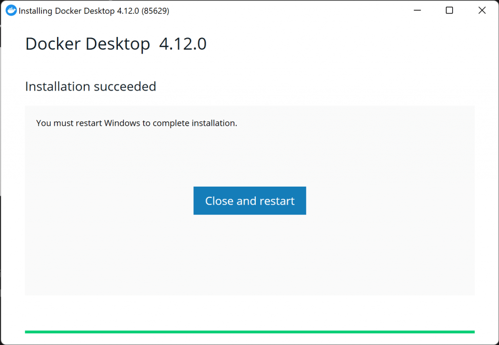 Processo di installazione di Docker Desktop